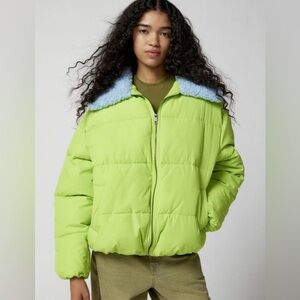 UO Duckie Faux Shearing Collar Puffer Jacket